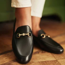 Isabel Bernard Vendôme Fleur zwarte leren loafers van kalfsleer Online