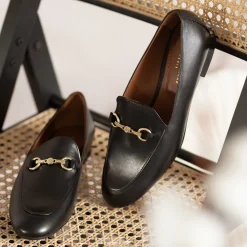 Isabel Bernard Vendôme Fleur zwarte leren loafers van kalfsleer Online