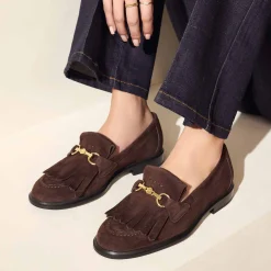 Isabel Bernard Vendôme Lave bruine suède loafers van kalfsleer Shop