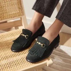Isabel Bernard Vendôme Lave donkergroene suède loafers Best Sale