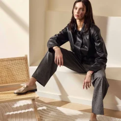 Isabel Bernard Vendôme Lave taupe leren loafers van kalfsleer New
