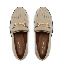 Isabel Bernard Vendôme Lave taupe leren loafers van kalfsleer New