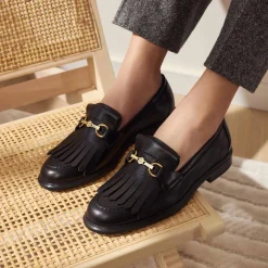 Isabel Bernard Vendôme Lave zwarte leren loafers van kalfsleer Discount