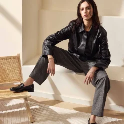 Isabel Bernard Vendôme Lave zwarte leren loafers van kalfsleer Discount