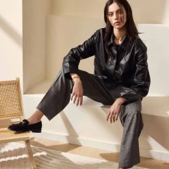 Isabel Bernard Vendôme Lave zwarte suède loafers Discount