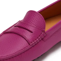 Isabel Bernard Vendôme Marie fuchsia leren mocassins van kalfsleer Sale