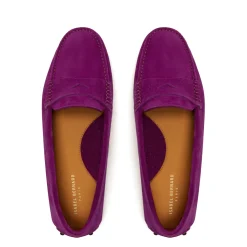 Isabel Bernard Vendôme Marie fuchsia suède mocassins Discount