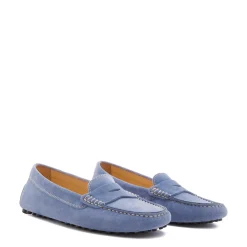 Isabel Bernard Vendôme Marie lichtblauwe suède mocassins New