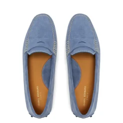 Isabel Bernard Vendôme Marie lichtblauwe suède mocassins New